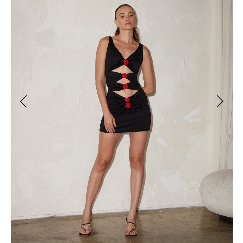 Delfi Collective Shay rose open front mini dress